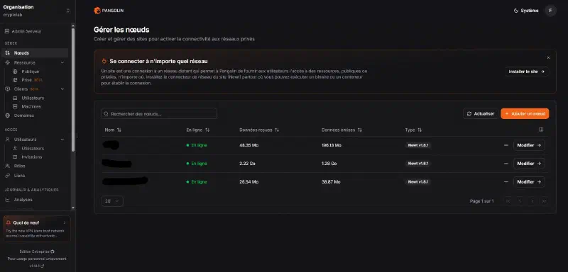 Dashboard Pangolin